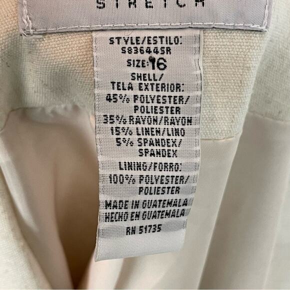 Vintage Sag Harbor cream linen blend three button closure blazer - Picture 6 of 8